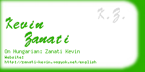 kevin zanati business card